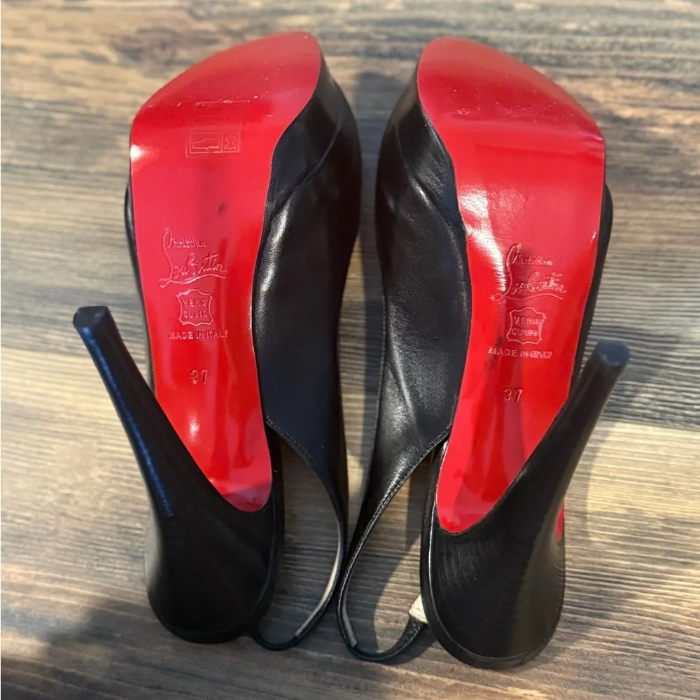 NIB Christian Louboutin Catenita 120mm Peep-Toe Slingback size 37 EU/6.5-7 - Picture 6 of 12